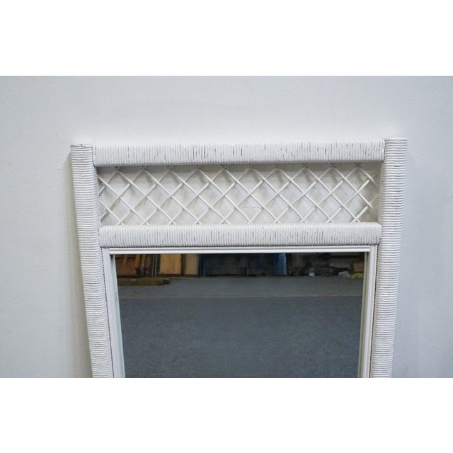 Henry Link Lexington / Henry Link Country Cottage Style 26" White Wicker Mirror 299-477-202 For Sale - Image 4 of 6