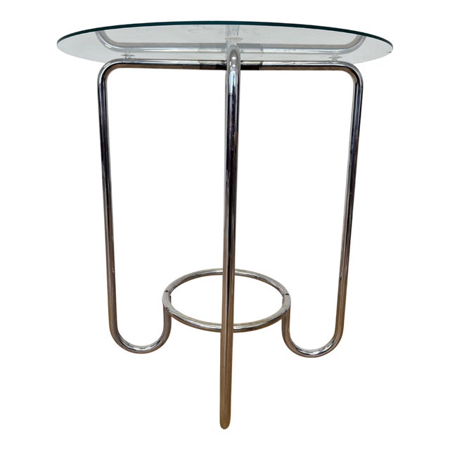 Bauhaus Chrome and Glass Table,1930s For Sale