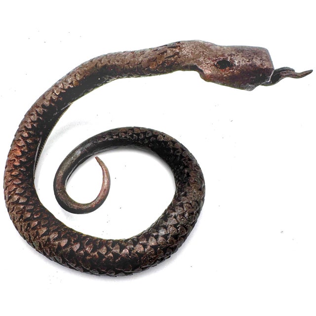 American Arts & Crafts, Monkey & Snake Wrought-Iron Door Knocker For Sale - Image 10 of 18