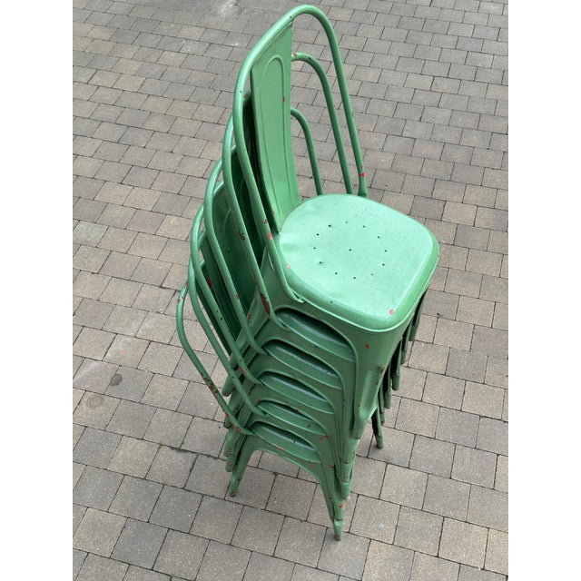 Tolix Chairs attributed to Xavier Pauchard for Tolix, 1950s, Set of 6 For Sale - Image 4 of 6