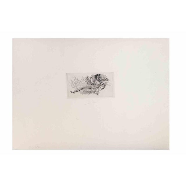 Original Title: "Complaisance". Hand signed with red pencil. Artist's Proof. Reference: E.N.372 Rare and in very good...