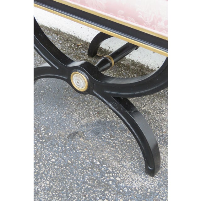 Hollywood Regency Painted Vanity Ottoman Footstool 6124 For Sale - Image 9 of 12