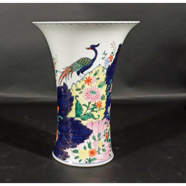 Vintage Tobacco Leaf Porcelain Garniture of Five Vases For Sale - Image 17 of 17