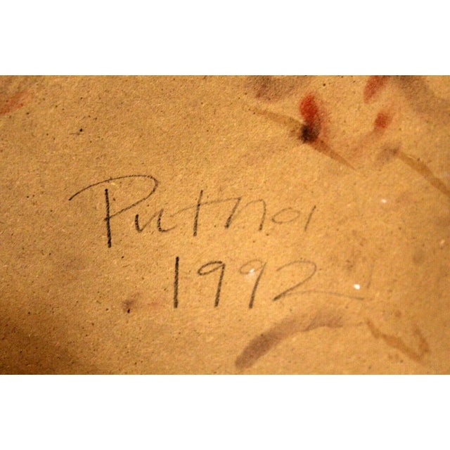 1990s Contemporary Modern Collage & Paint on Wood Painting by Deborah Putnoi For Sale - Image 11 of 12