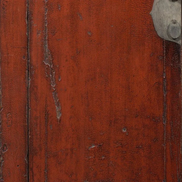 Antique Chinese Red Lacquered Wedding Cabinet For Sale - Image 6 of 9