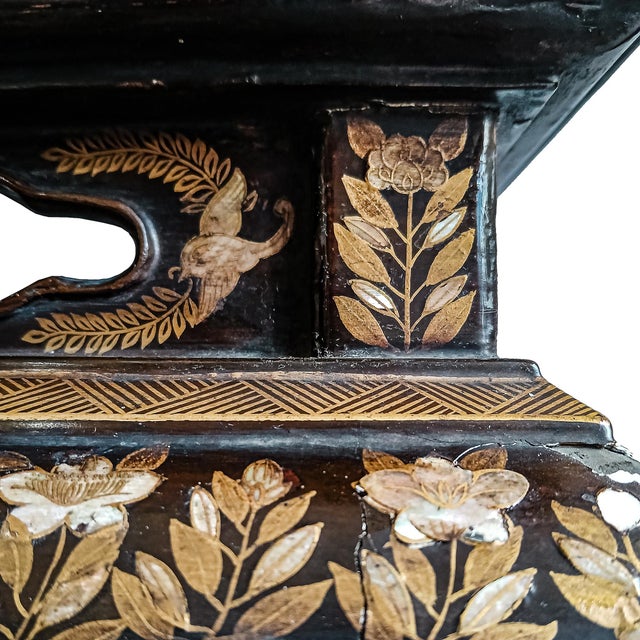 Brown Mid-19th Century Mother-of-Pearl Inlaid Altar Table, Japan, Edo Period For Sale - Image 8 of 15
