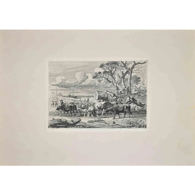 Roman Countryside is an original etching artwork realized after Charles Coleman (1807, Yorkshire - 1874, Roma) in 1992....