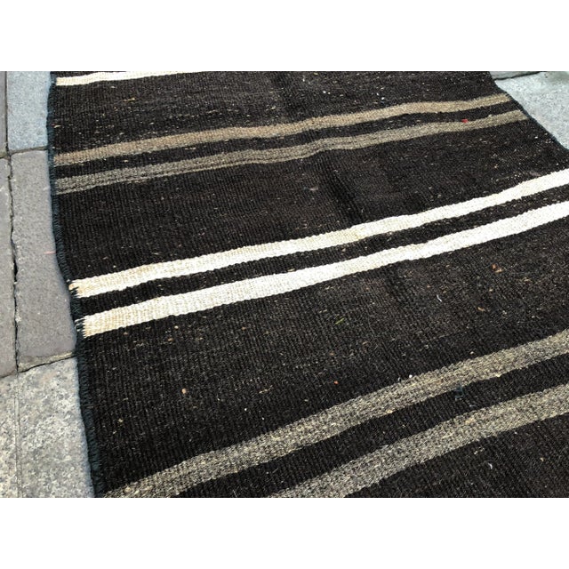 Black 1960s Turkish Tribal Kilim For Sale - Image 8 of 11
