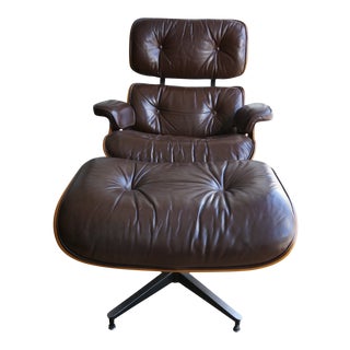 1970s Mid-Century Modern Eames Lounge Chair and Ottoman - 2 Pieces For Sale