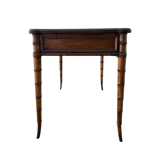 Mid 20th Century Baker Furniture Faux Bamboo Chippendale Desk For Sale In Chicago - Image 6 of 7