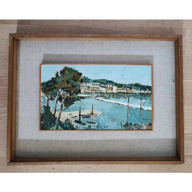 Tom Davies, Vue du port, 1962, Oil on Cardboard, Framed For Sale - Image 10 of 10