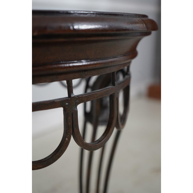 Bronze Maitland Smith Attributed Neoclassical Bronze Lamp Table For Sale - Image 8 of 14
