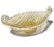 Beautiful vintage Murano hand blown gold flecks Italian art glass Venetian gondola shaped bowl. The bowl is documented to...