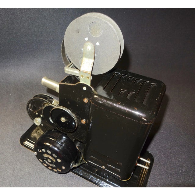 Art Deco 1920's American Made 16MM Metal Hand Crank Cinema Projector For Sale - Image 3 of 11
