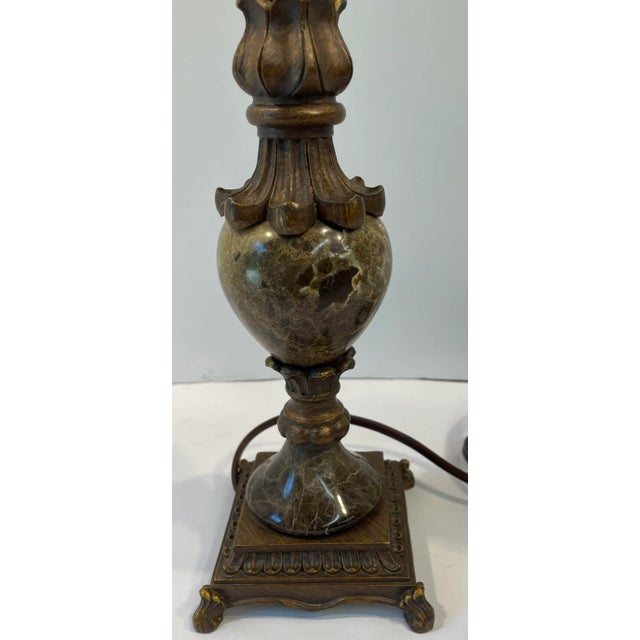 Late 20th Century Vintage Marble Base Desk Lamp For Sale - Image 5 of 6