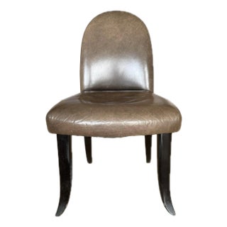Vintage Italian Leather Dining Chairs Attributed to Donghia For Sale