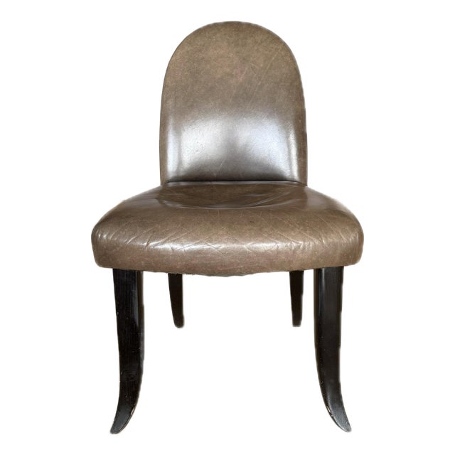Vintage Italian Leather Dining Chairs Attributed to Donghia (Set of 6) For Sale
