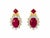 Mid 20th Century 14k Yellow Gold Estate Diamond & Ruby Filigree Earrings, Pair For Sale - Image 4 of 4