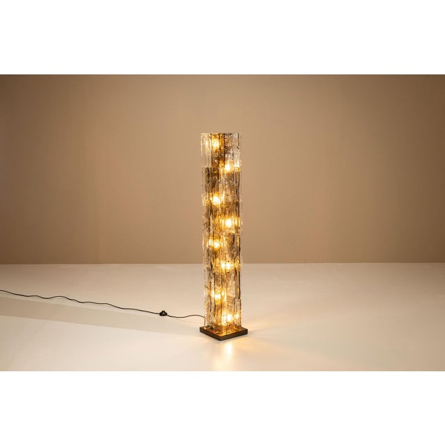 LT 379 Floor Lamp in Crystal and Tobacco by Carlo Nason for Mazzega, Italy, 1970s For Sale - Image 4 of 17