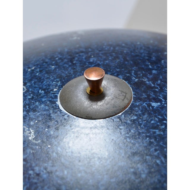 Industrial Blue Mushroom Desk Light in Aluminium and Copper, Germany, 1950s For Sale - Image 10 of 16