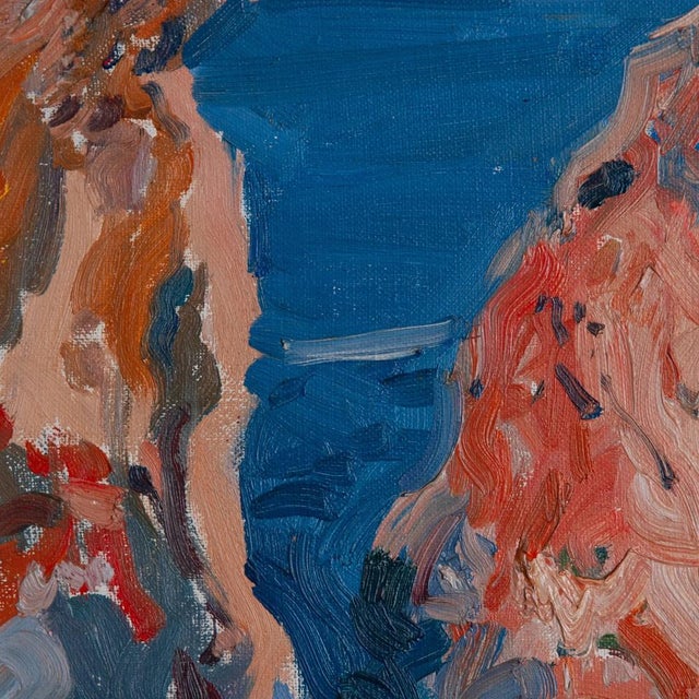 Raimon Roca, Colourist Impressionist Coastal Cliffs, 1980s, Oil on Canvas For Sale - Image 3 of 7