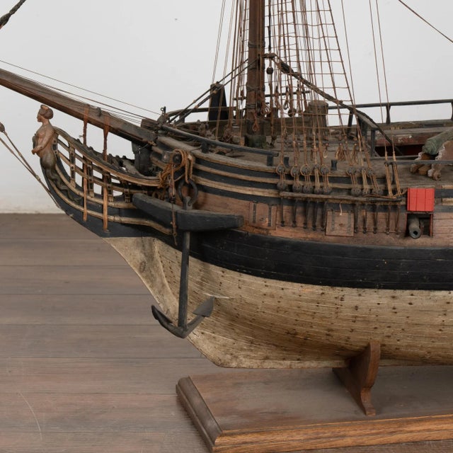 Large Ship Model of La Sirene With Cannons and Mermaid