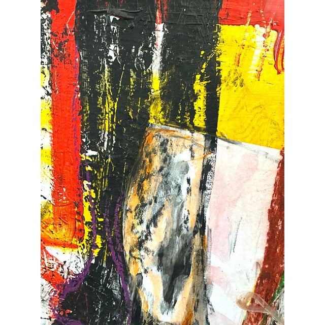 Vintage Original Abstract Oil on Canvas For Sale - Image 10 of 12