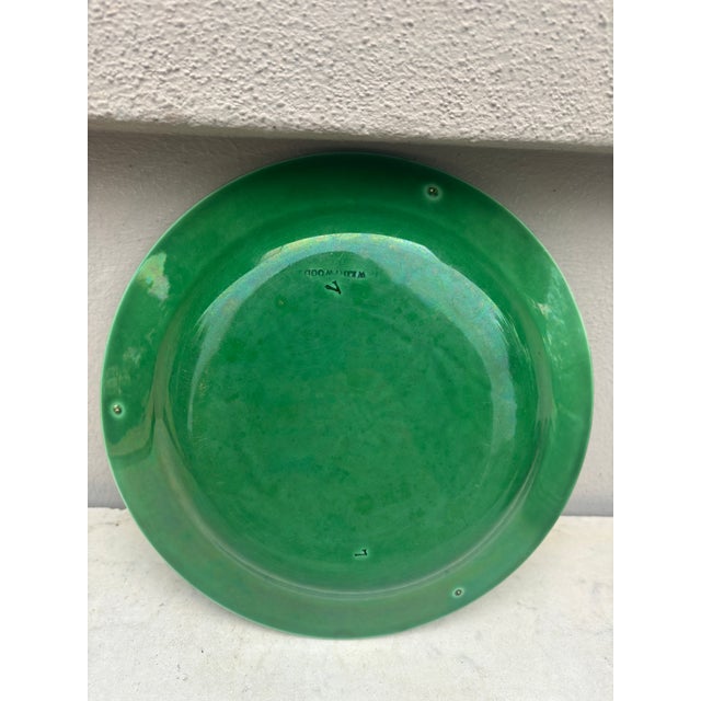 Wedgwood 19th Century Green Majolica Leaves Plate Wedgwood For Sale - Image 4 of 4