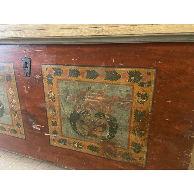 Brown Large Antique Fir Chest For Sale - Image 8 of 11