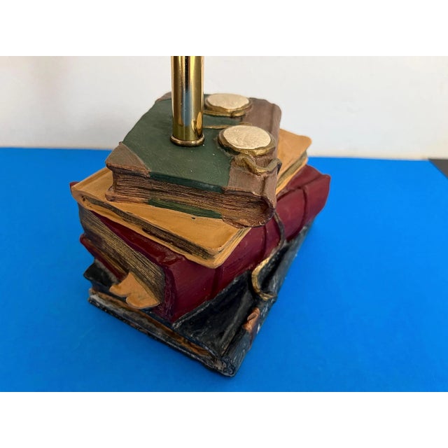 1970s Trompe l'Oeil Books Lamp For Sale - Image 13 of 18