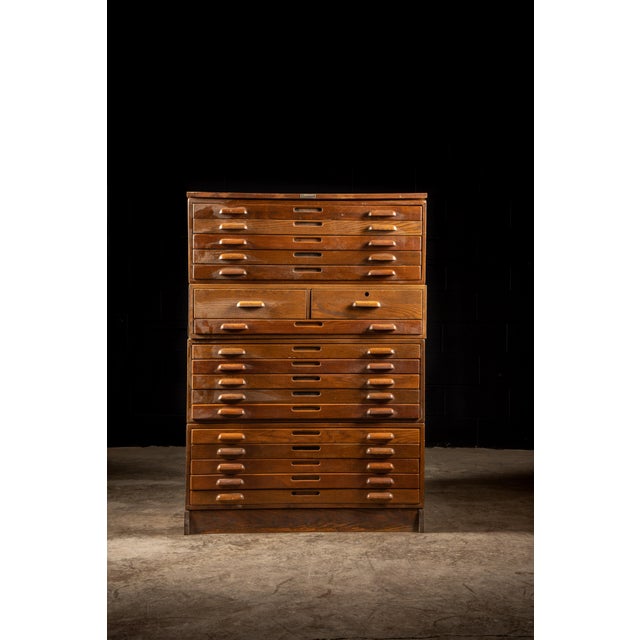 Industrial Industrial Antique Four Section Flat File by Hamilton For Sale - Image 3 of 12