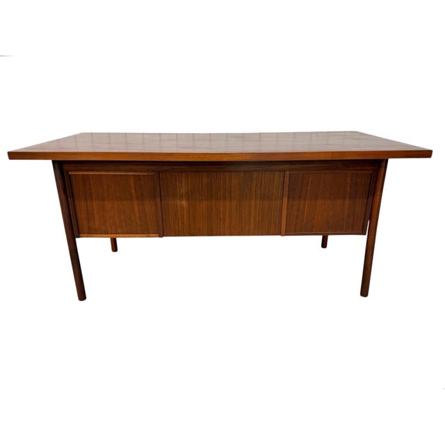 Mid-Century Danish Modern Teak Executive's Desk - Refinished! For Sale - Image 13 of 13