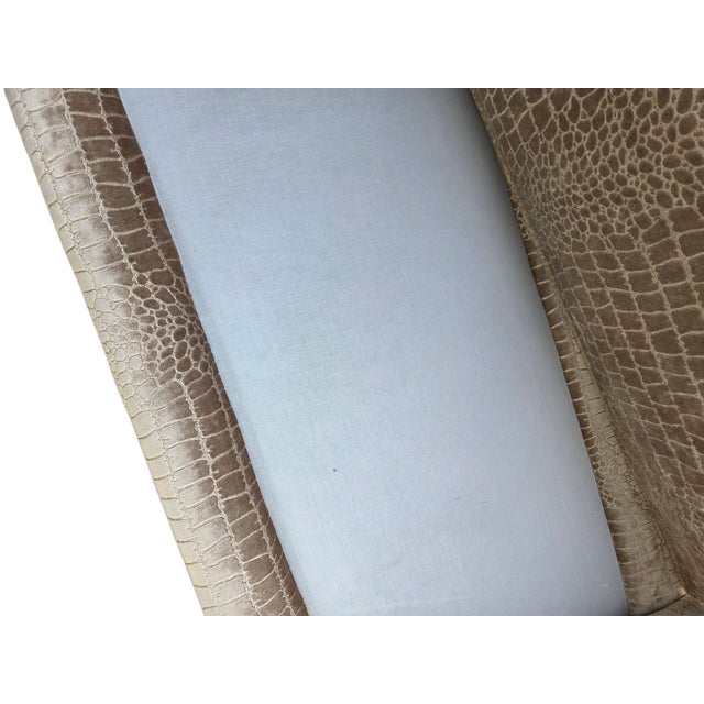 Vintage Oversized Window Bench Settee Alligator Print Paw Feet Attributed to Ralph Lauren For Sale - Image 18 of 18