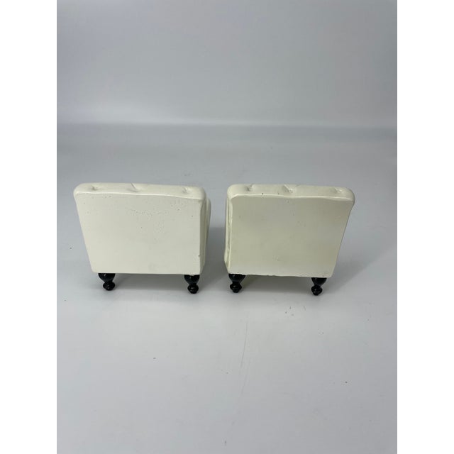 Mid-Century Modern Tufted/Chesterfield Seat Bookends - A Pair For Sale - Image 3 of 7