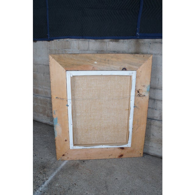 Late 20th Century Café Terrace at Night After Vincent Van Gogh Oil Painting Canvas Impressionist, Framed For Sale - Image 12 of 12