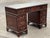 Pedestal Desk in Flame Veneer Mahogany with Green Leather Top For Sale - Image 11 of 13