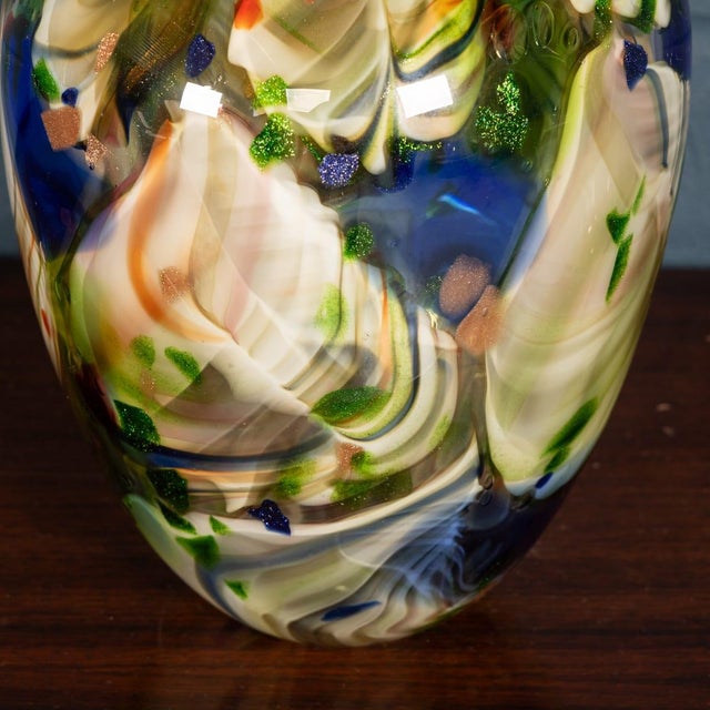 Vintage Italian Hand Blown Millefiori Glass Vase, Murano, 1990s For Sale - Image 18 of 18