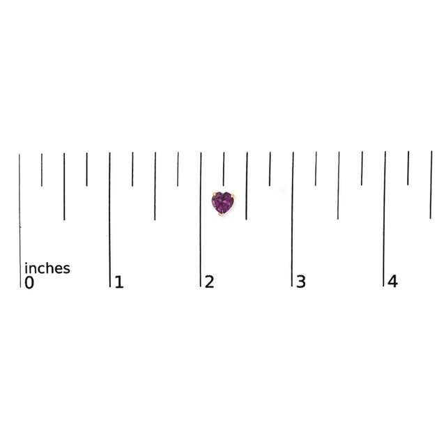 Early 21st Century 14K Yellow Gold 5MM Heart Cut Amethyst Solitaire Stud Earrings For Sale - Image 5 of 5