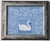 Contemporary Swan Bird Folk Art Ameicana Minimalism Blue Gray Borders White Original Oil Painting by Cleo Plowden For Sale - Image 3 of 3
