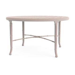 Brown Jordan Calcutta 36" Round Cast Top Chat Table in Blush For Sale