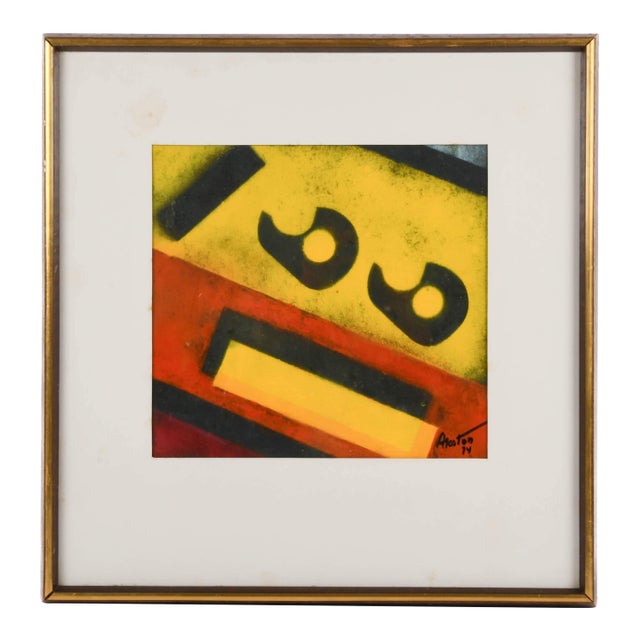 Framed Signed James Akston Mixed Media Painting For Sale