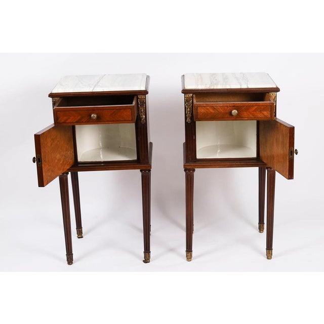 Antique French Parquetry Bedside Tables, 1800s, Set of 2 For Sale - Image 11 of 18