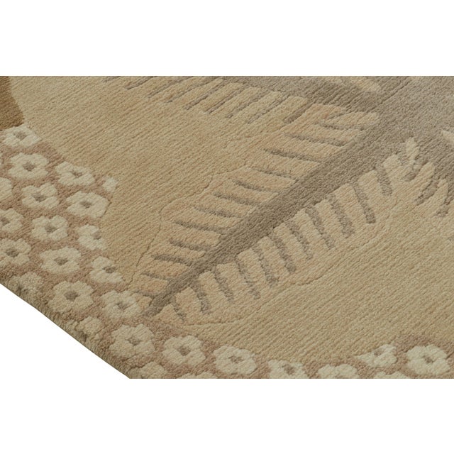 2010s Rug & Kilim’s “Clouds” Modern Rug Design in Beige-Brown With Floral Medallions For Sale - Image 5 of 7