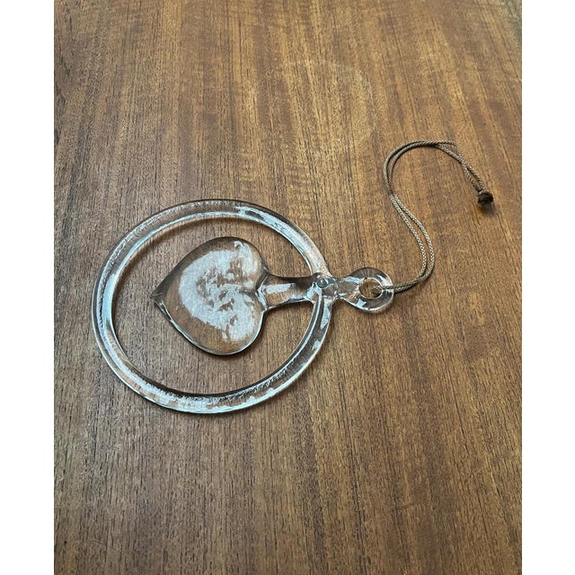 Vintage Swedish Heart Window Decoration in Glass by Bertil Vallien for Kosta Boda, 1970s For Sale - Image 6 of 15