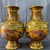 Mid 20th Century Monumental Pair of Yellow Cloisonné Enamel Dragon Vases For Sale - Image 4 of 6
