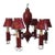 French Empire Directoire Red Tole 6 Light Chandelier For Sale