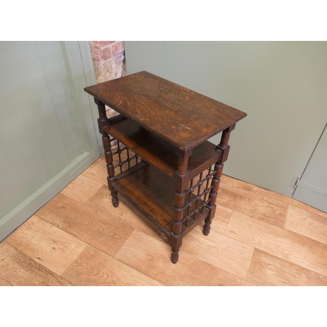 Wood Antique Arts and Crafts Oak Side Table by Leonard Wyburd, 1890 For Sale - Image 7 of 8