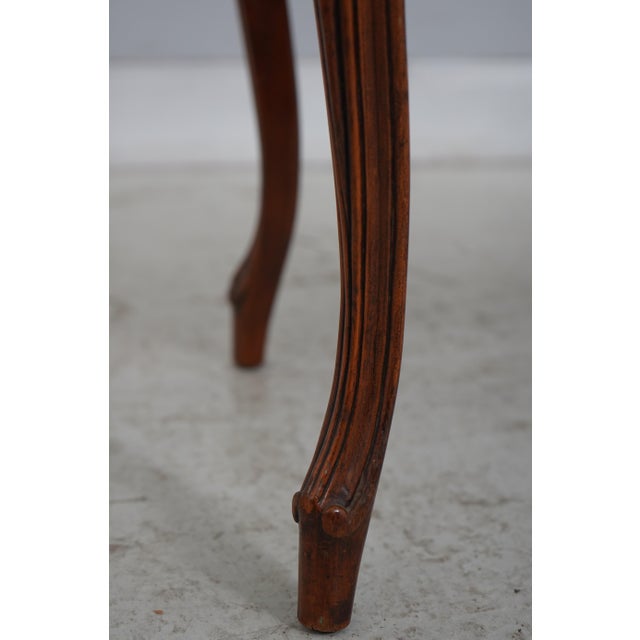 French Louis XV Peacock Upholstered Seat Bench For Sale - Image 11 of 12