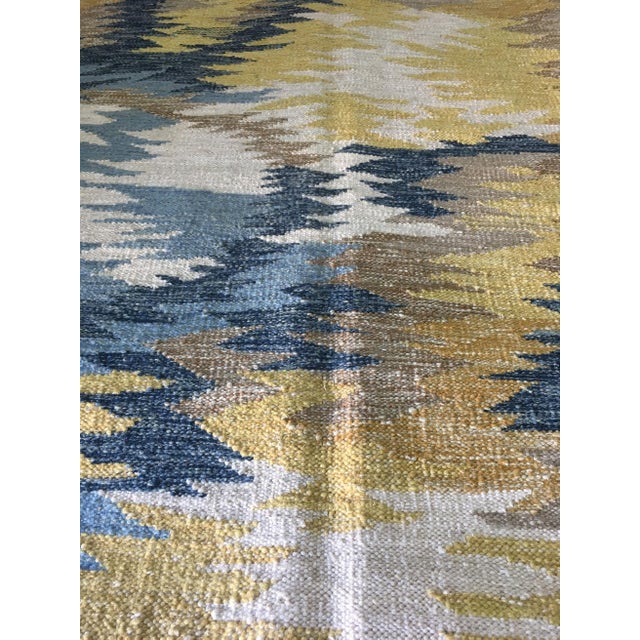 Abstract Contemporary Swedish Style Wool Rug With a Multicolored Abstract Design For Sale - Image 3 of 7