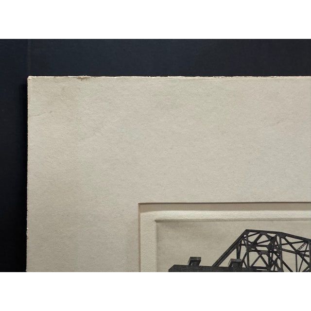 John Taylor Arms Ww2 Etching Us Navy Battleship at Shipyard Signed 1944 For Sale In Atlanta - Image 6 of 8